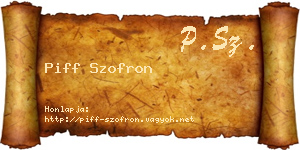 Piff Szofron névjegykártya
